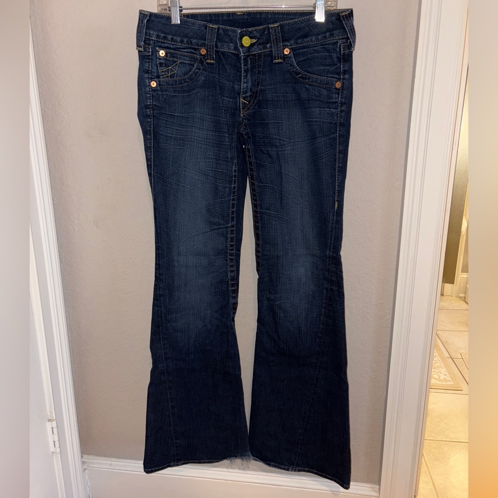True Religion Size 30 Dark Blue Flare Jeans